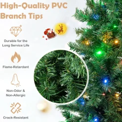 Pre-Lit Christmas Trees*The Holiday Aisle 6' Green Realistic Pvc Pine Christmas Tree With 260 Led
