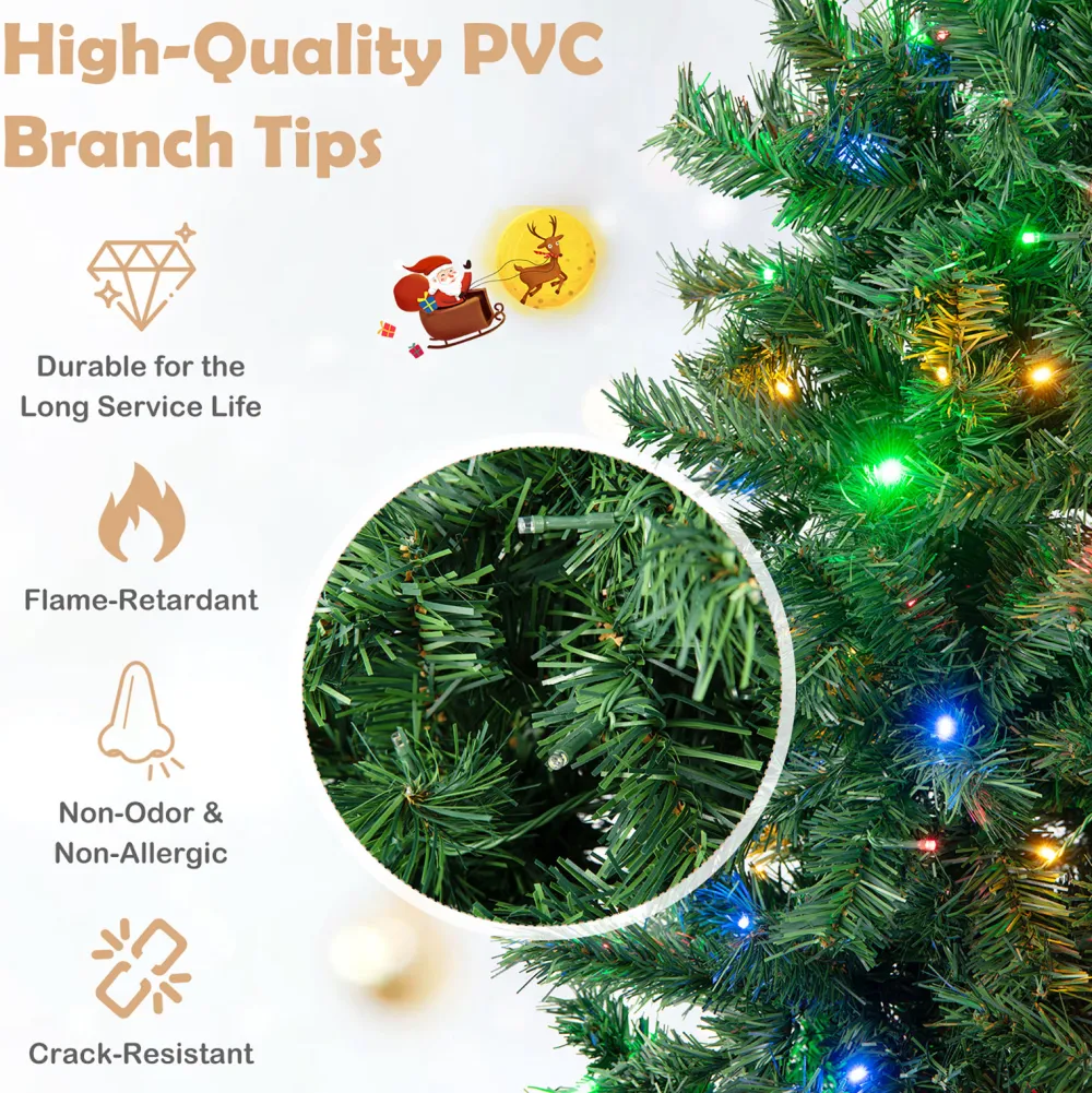 Pre-Lit Christmas Trees*The Holiday Aisle 6' Green Realistic Pvc Pine Christmas Tree With 260 Led