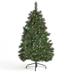 Pre-Lit Christmas Trees*The Holiday Aisle 4.5' Green Spruce Artificial Christmas Tree With 200 Multi-Colored Lights