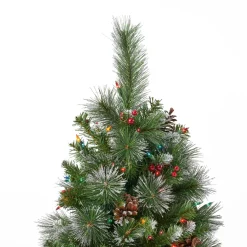 Pre-Lit Christmas Trees*The Holiday Aisle 4.5' Green Spruce Artificial Christmas Tree With 200 Multi-Colored Lights