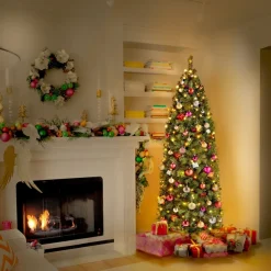 Pre-Lit Christmas Trees*The Holiday Aisle 7.5' Green Spruce Artificial Christmas Tree With 350 Clear/White Lights