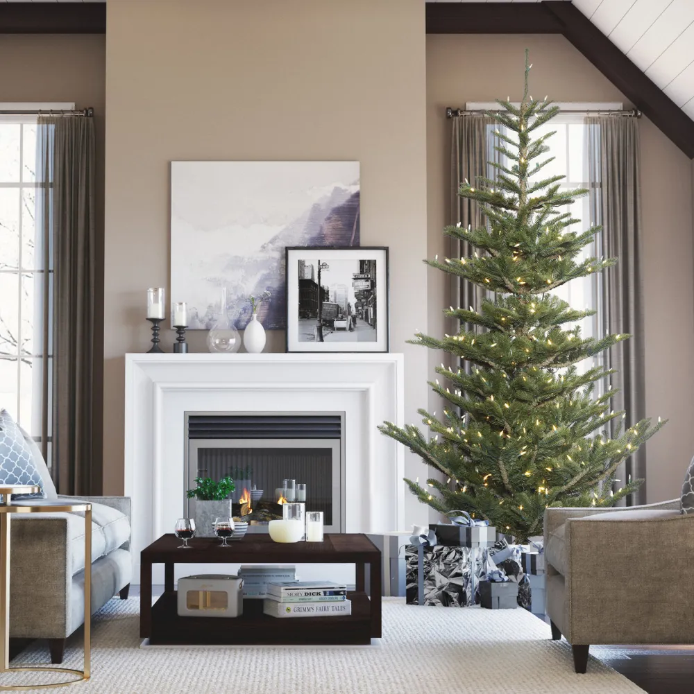 Pre-Lit Christmas Trees*The Holiday Aisle 7.5' Green Spruce Artificial Christmas Tree With 400 Clear Lights With Stand