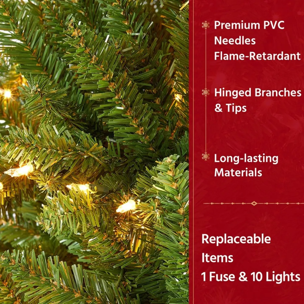 Pre-Lit Christmas Trees*The Holiday Aisle 7.5' Green Spruce Artificial Christmas Tree With 700 Clear & White Lights