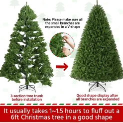Pre-Lit Christmas Trees*The Holiday Aisle 7.5' Green Spruce Artificial Christmas Tree With 700 Clear & White Lights
