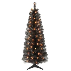 Pre-Lit Christmas Trees*The Holiday Aisle 54" H Black Fir Christmas Tree With 70 Lights