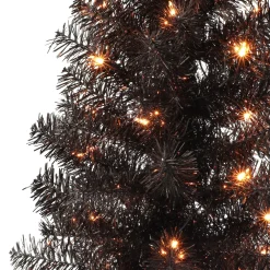 Pre-Lit Christmas Trees*The Holiday Aisle 54" H Black Fir Christmas Tree With 70 Lights