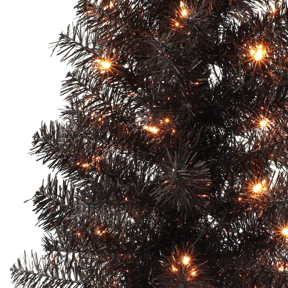 Pre-Lit Christmas Trees*The Holiday Aisle 54" H Black Fir Christmas Tree With 70 Lights