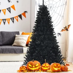 Pre-Lit Christmas Trees*The Holiday Aisle 84" H Black Pine Cashmere Christmas Tree With 500 Led Lights