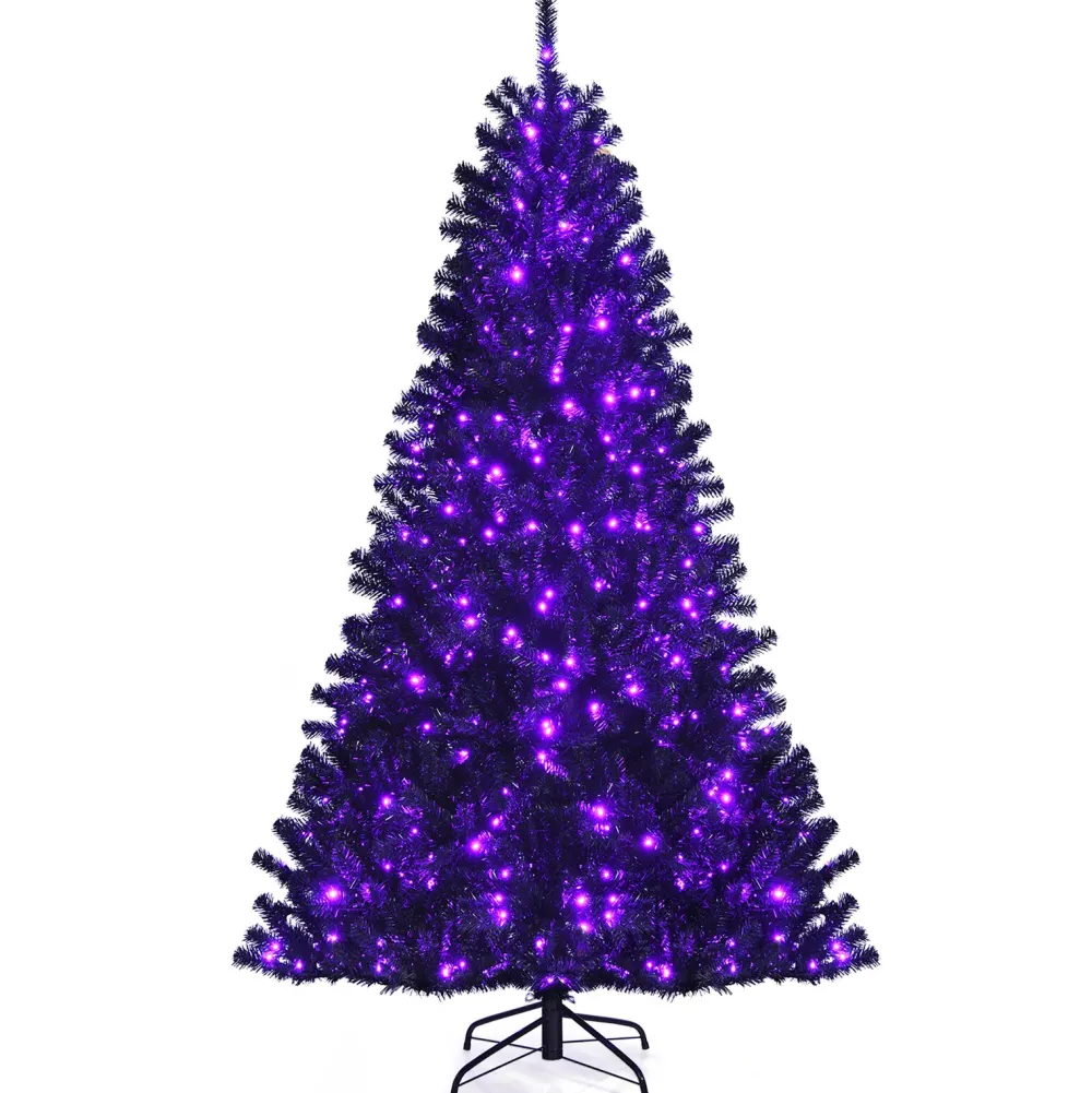 Pre-Lit Christmas Trees*The Holiday Aisle 84" H Black Pine Cashmere Christmas Tree With 500 Led Lights