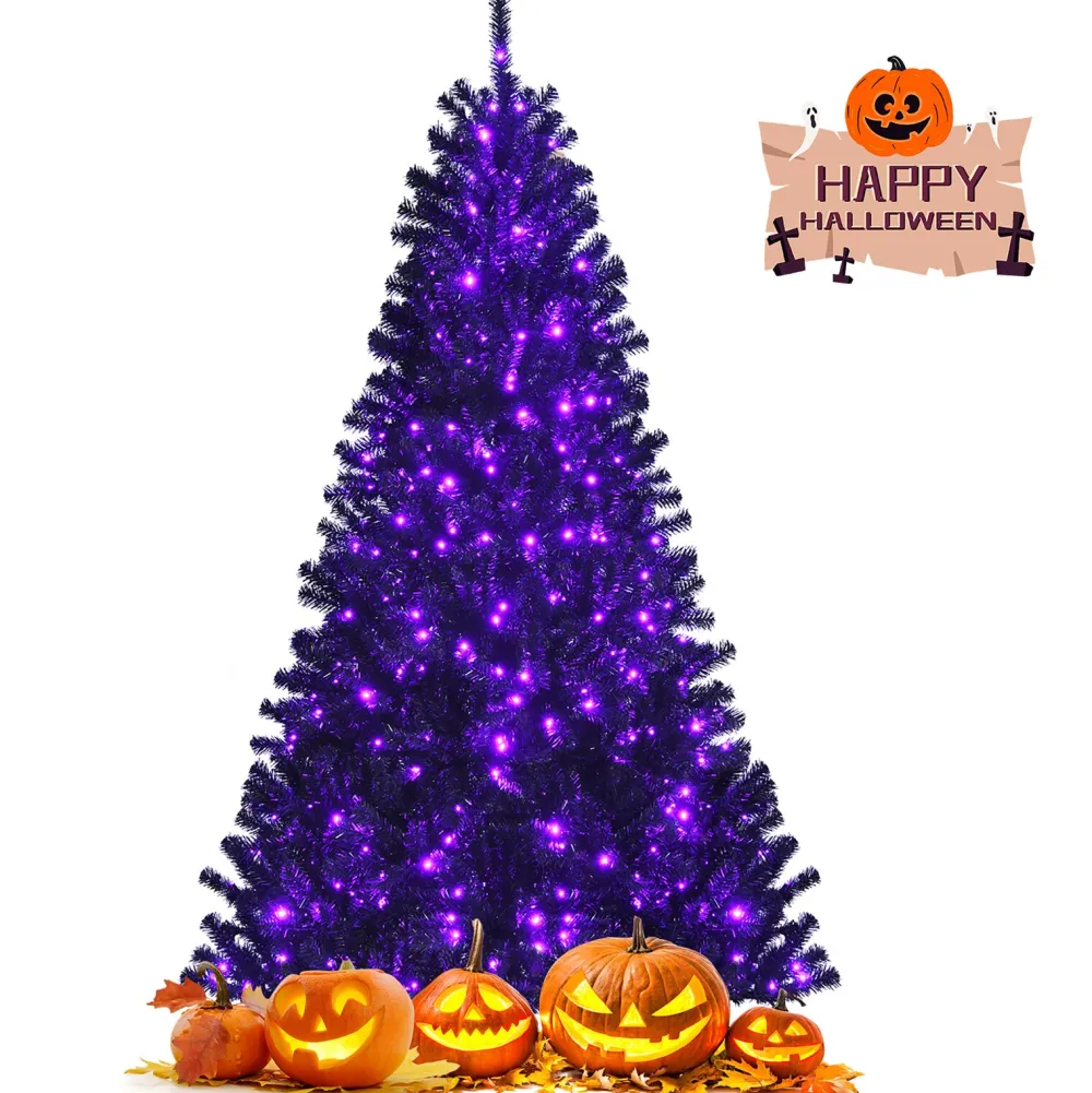 Pre-Lit Christmas Trees*The Holiday Aisle 84" H Black Pine Cashmere Christmas Tree With 500 Led Lights