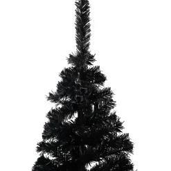 Pre-Lit Christmas Trees*The Holiday Aisle 3.9' H Black Realistic Pine Christmas Tree With Led Lights