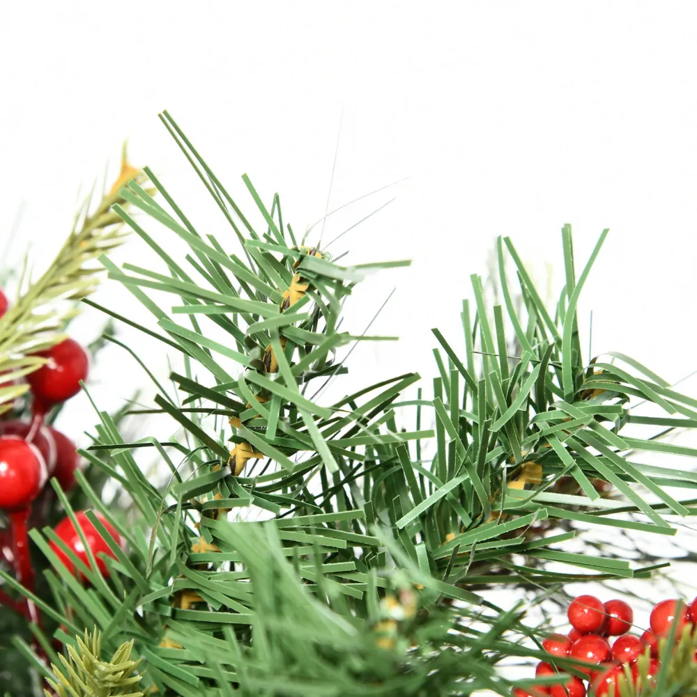 Pre-Lit Christmas Trees*The Holiday Aisle 4'5" H Extra Full Green Realistic Pine Christmas Tree With 24 Led Lights And Pinecones