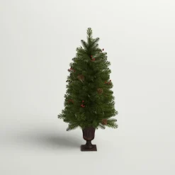 Pre-Lit Christmas Trees*Andover Mills 3.5' H Green Artificial Fir Christmas Tree With 50 Lights