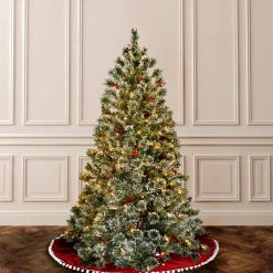 Pre-Lit Christmas Trees*The Holiday Aisle 6' H Green Artificial Pine Cashmere Christmas Tree With 200 Lights