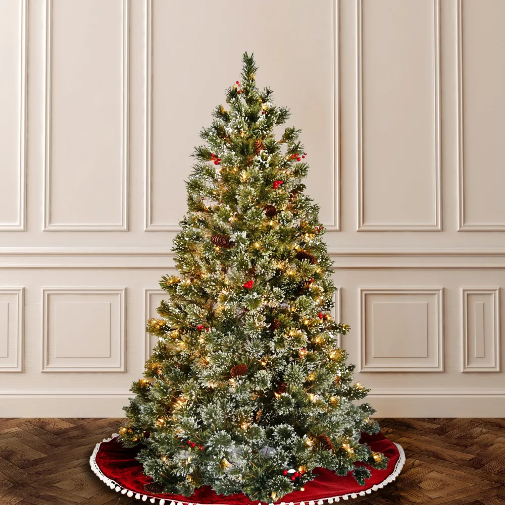 Pre-Lit Christmas Trees*The Holiday Aisle 6' H Green Artificial Pine Cashmere Christmas Tree With 200 Lights