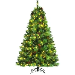 Pre-Lit Christmas Trees*The Holiday Aisle 72'' H Green Cashmere Christmas Tree With 350 Led Lights