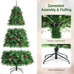 Pre-Lit Christmas Trees*The Holiday Aisle 72'' H Green Cashmere Christmas Tree With 350 Led Lights