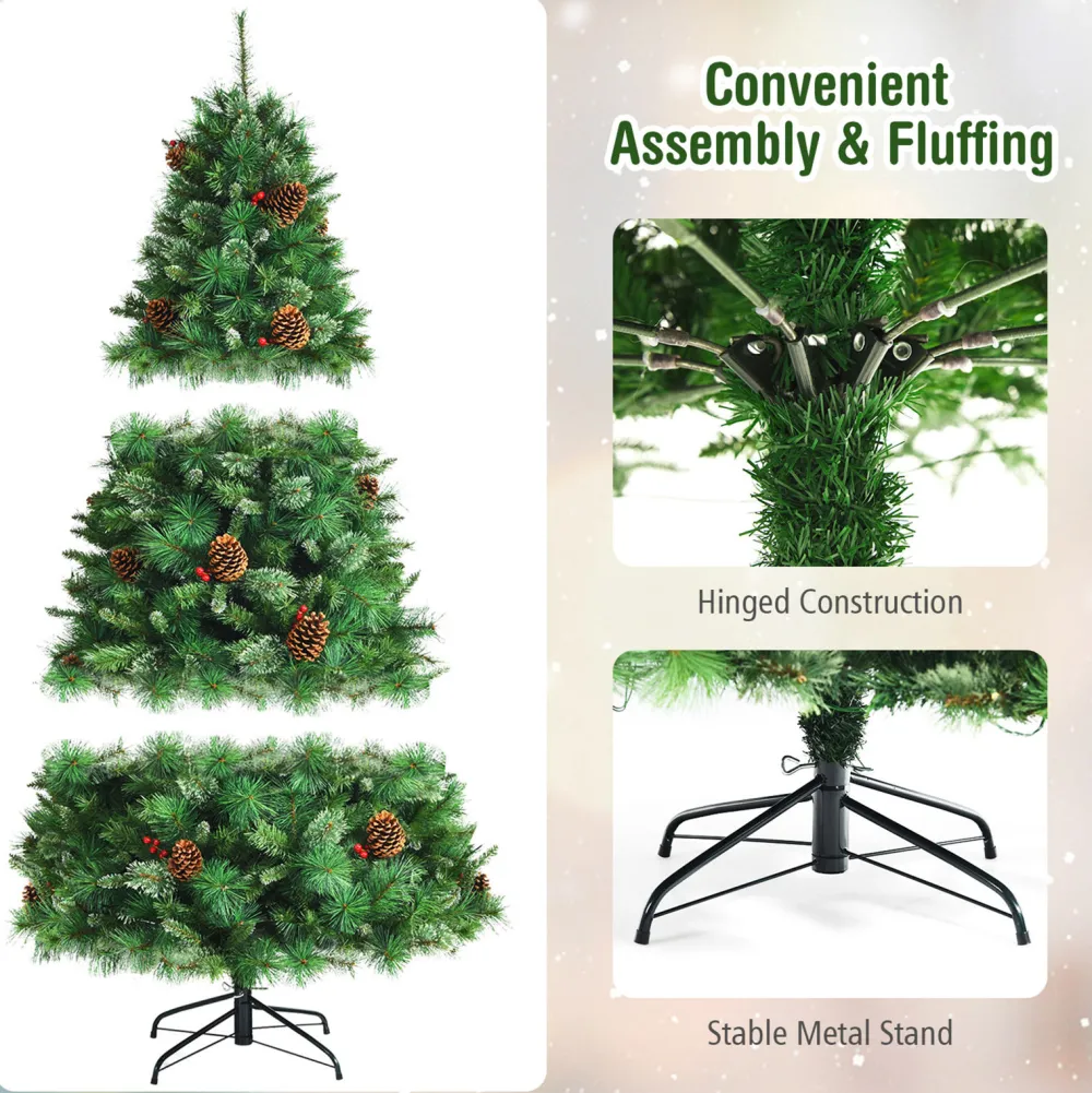 Pre-Lit Christmas Trees*The Holiday Aisle 72'' H Green Cashmere Christmas Tree With 350 Led Lights