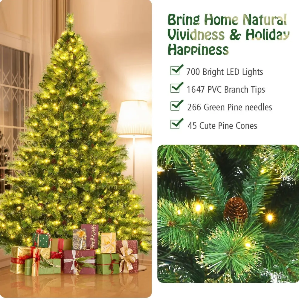 Pre-Lit Christmas Trees*The Holiday Aisle 8' H Green Christmas Tree With 700 Led Lights