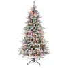 Pre-Lit Christmas Trees*The Holiday Aisle 78" H Green Fir Flocked/Frosted Christmas Tree With 350 Lights