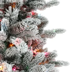 Pre-Lit Christmas Trees*The Holiday Aisle 78" H Green Fir Flocked/Frosted Christmas Tree With 350 Lights