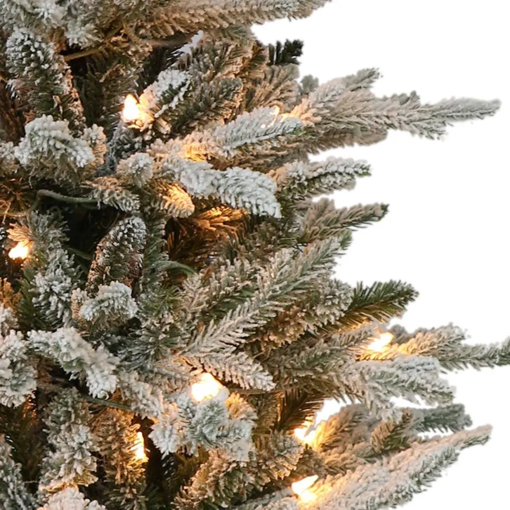 Pre-Lit Christmas Trees*The Holiday Aisle 2' H Green Most Realistic Artificial Pine Frosted Christmas Tree With 30 Lights