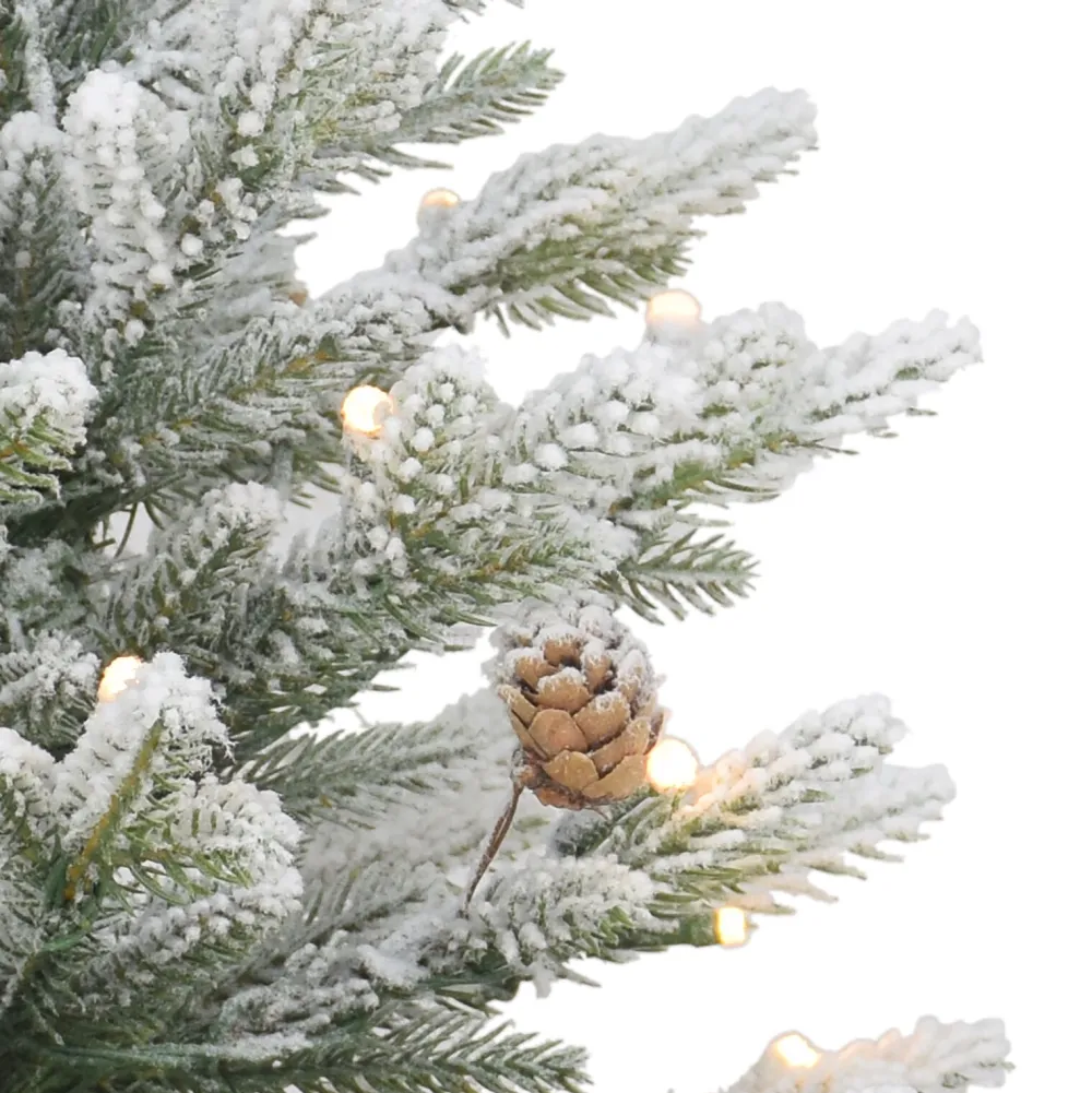 Pre-Lit Christmas Trees*The Holiday Aisle 2' H Green Most Realistic Artificial Pine Frosted Christmas Tree With 35 Led Lights And Pinecones