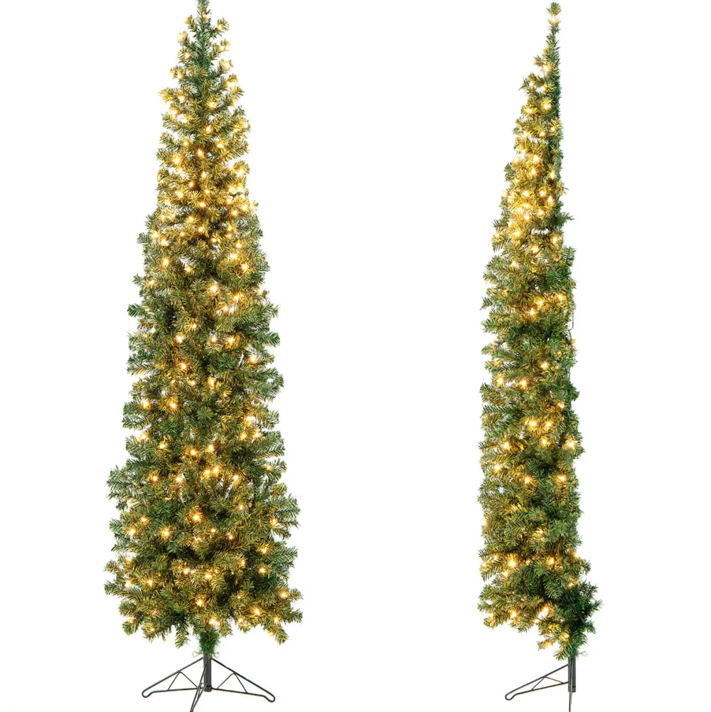 Pre-Lit Christmas Trees*The Holiday Aisle 7' H Green Pine Cashmere Christmas Tree With 150 Mini Incandescent Lights