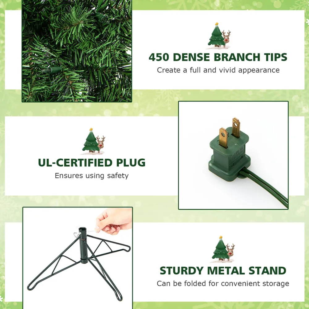 Pre-Lit Christmas Trees*The Holiday Aisle 7' H Green Pine Cashmere Christmas Tree With 150 Mini Incandescent Lights