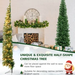 Pre-Lit Christmas Trees*The Holiday Aisle 7' H Green Pine Cashmere Christmas Tree With 150 Mini Incandescent Lights
