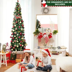 Pre-Lit Christmas Trees*The Holiday Aisle 7' H Green Pine Cashmere Christmas Tree With 150 Mini Incandescent Lights
