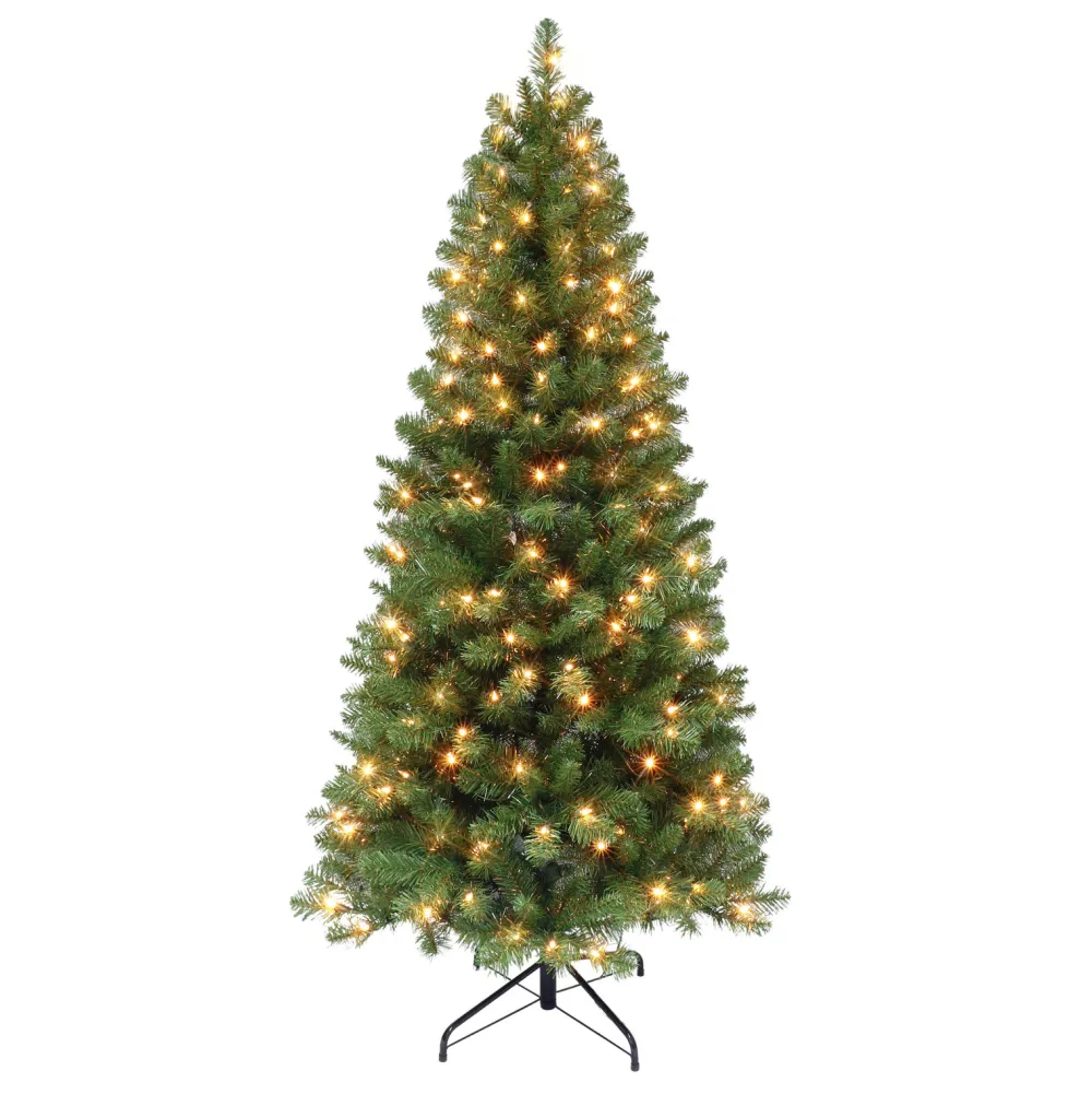 Pre-Lit Christmas Trees*The Holiday Aisle 72" H Green Pine Christmas Tree With 250 Lights
