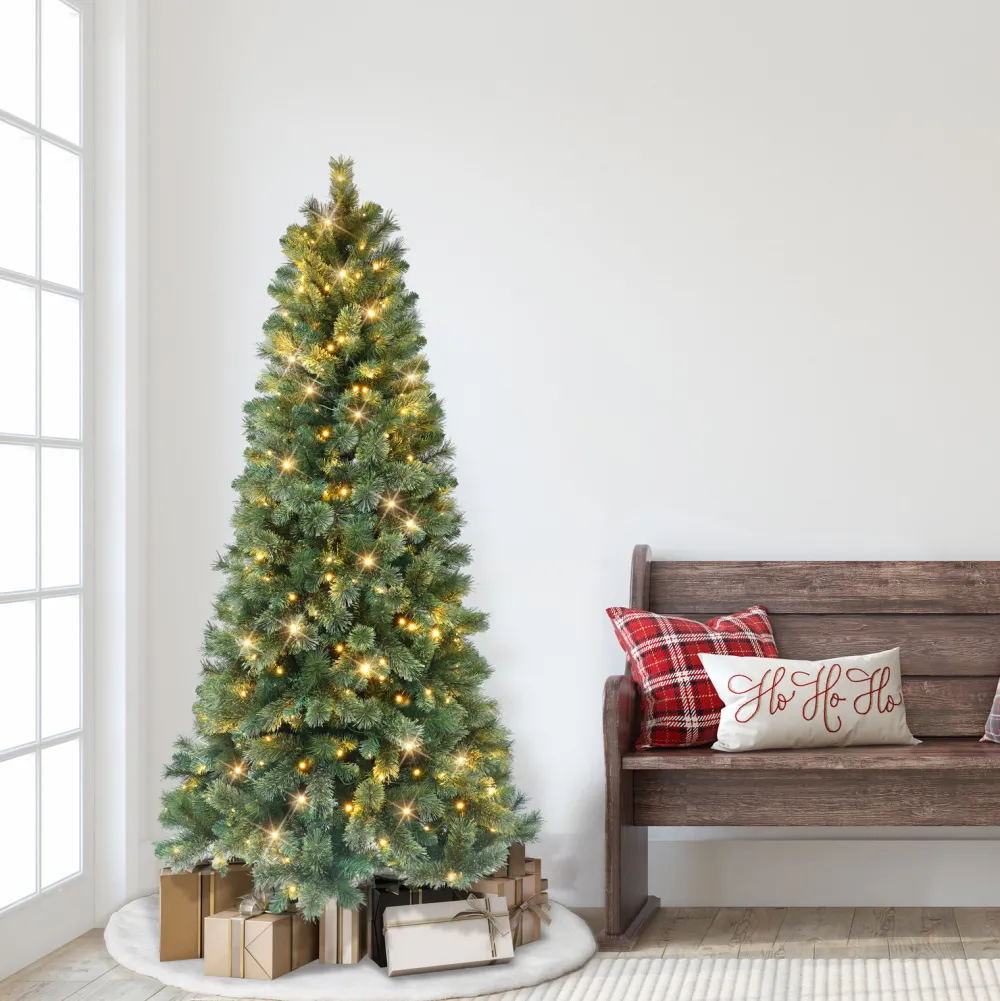 Pre-Lit Christmas Trees*The Holiday Aisle 72" H Green Pine Christmas Tree With 250 Led Color Changing/Combination Lights