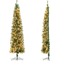 Pre-Lit Christmas Trees*The Holiday Aisle 84" H Green Pine Christmas Tree With 150 Led Lights