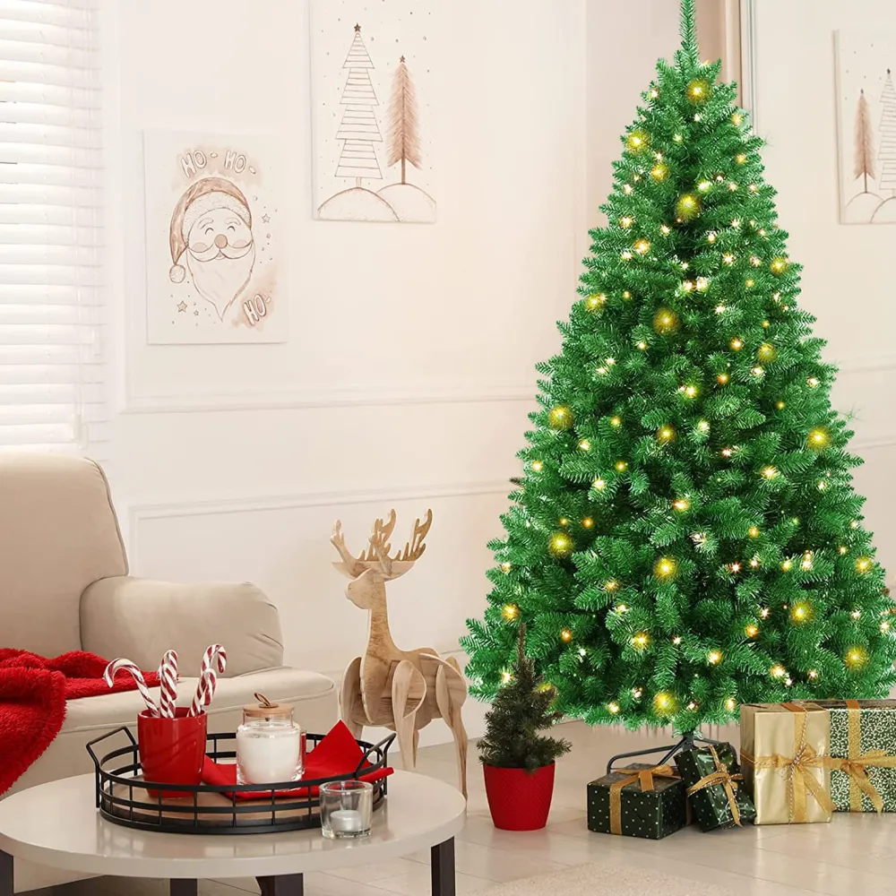 Pre-Lit Christmas Trees*The Holiday Aisle 6' H Green Pine Christmas Tree With 300 Led Lights