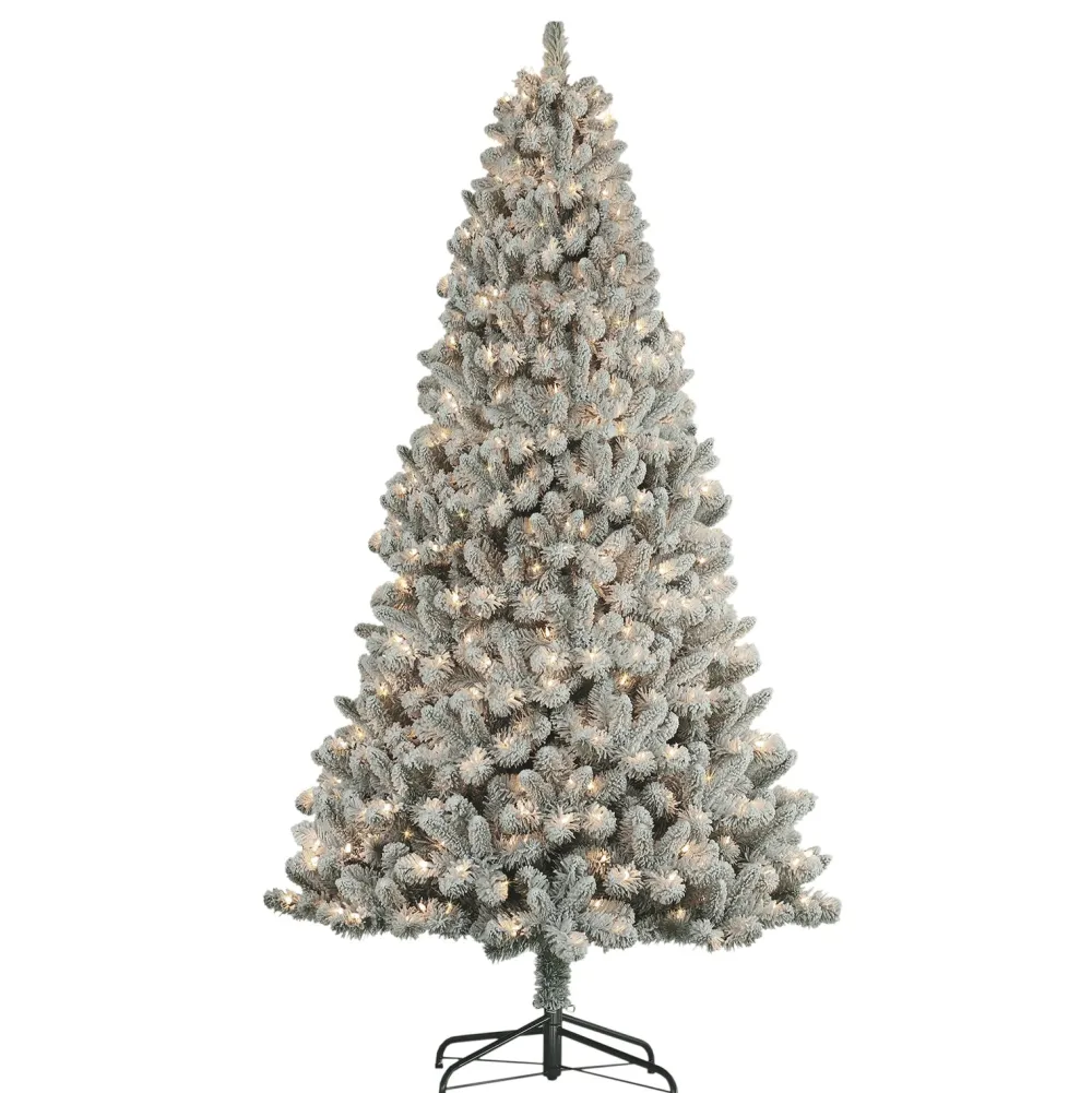 Pre-Lit Christmas Trees*The Holiday Aisle 7'6" H Green Pine Frosted Christmas Tree With 500 Lights