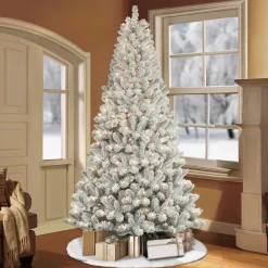 Pre-Lit Christmas Trees*The Holiday Aisle 7'6" H Green Pine Frosted Christmas Tree With 400 Led Lights