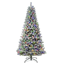 Pre-Lit Christmas Trees*The Holiday Aisle 7'6" H Green Pine Frosted Christmas Tree With 400 Led Lights