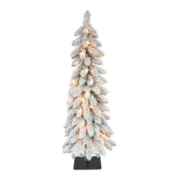 Pre-Lit Christmas Trees*The Holiday Aisle 3' H Green Pine Frosted Christmas Tree With 35 Lights