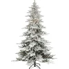 Pre-Lit Christmas Trees*The Holiday Aisle 78" H Green Pvc & Pe Blend Fir Flocked/Frosted Christmas Tree With 350 Lights
