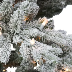 Pre-Lit Christmas Trees*The Holiday Aisle 78" H Green Pvc & Pe Blend Fir Flocked/Frosted Christmas Tree With 350 Lights