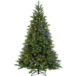 Pre-Lit Christmas Trees*The Holiday Aisle 7.5' H Green Realistic Artificial Spruce Christmas Tree With 800 Led Lights