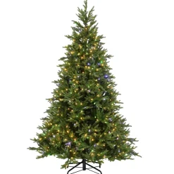 Pre-Lit Christmas Trees*The Holiday Aisle 7.5' H Green Realistic Artificial Spruce Christmas Tree With 800 Led Lights