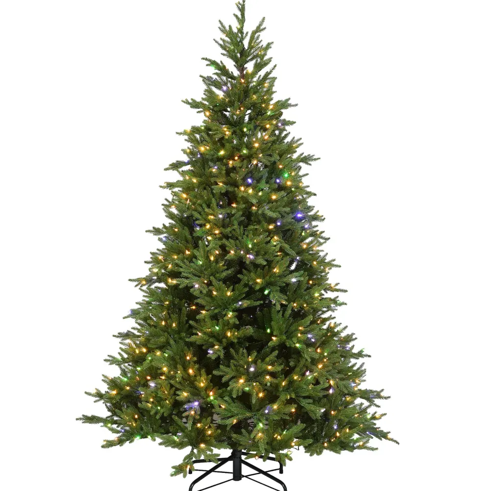 Pre-Lit Christmas Trees*The Holiday Aisle 7.5' H Green Realistic Artificial Spruce Christmas Tree With 800 Led Lights