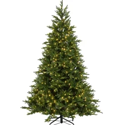 Pre-Lit Christmas Trees*The Holiday Aisle 7.5' H Green Realistic Artificial Spruce Christmas Tree With 800 Led Lights