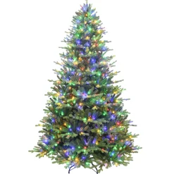Pre-Lit Christmas Trees*Christmas Time 6'5" H Green Realistic Artificial Pine Christmas Tree With 500 Led Color Changing Lights