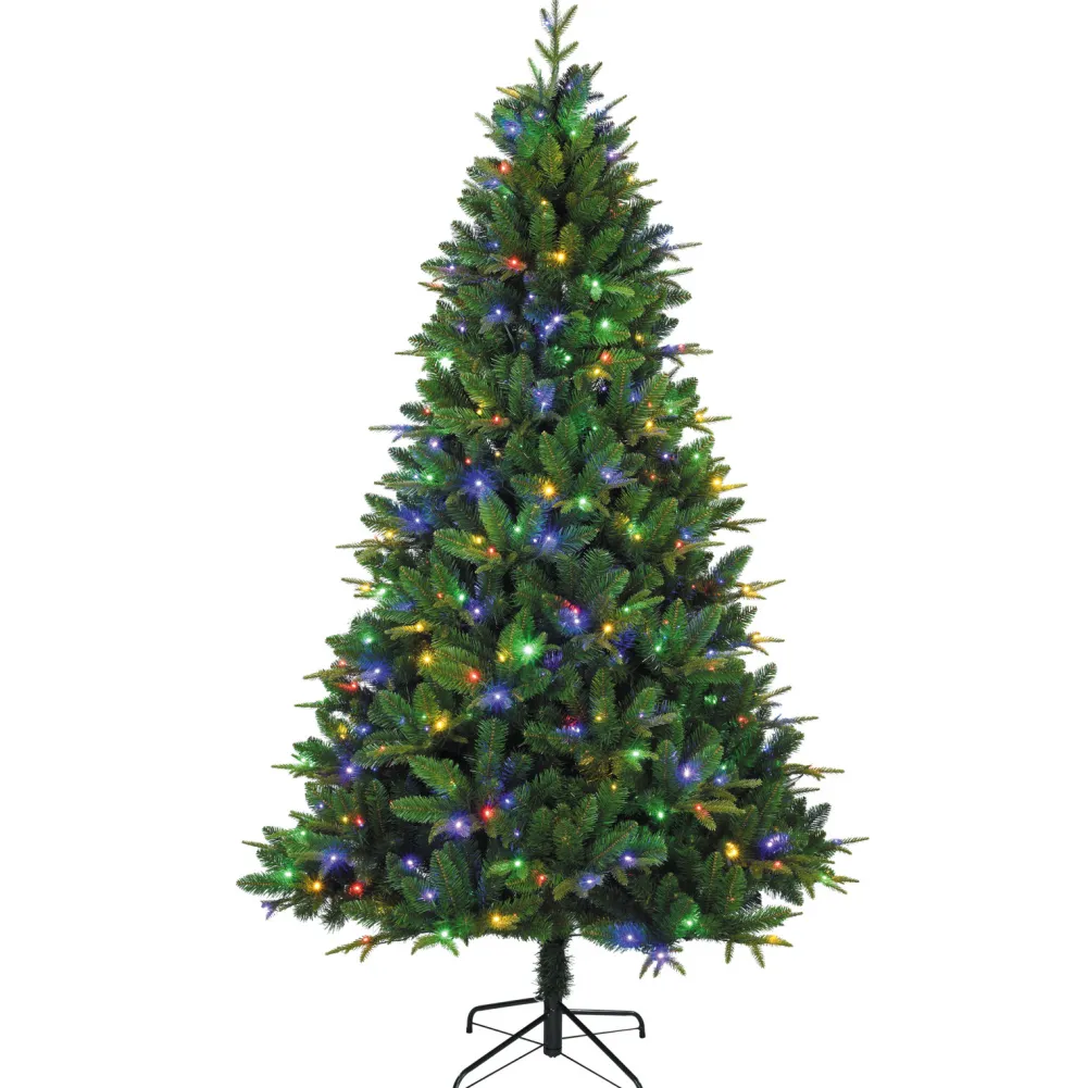 Pre-Lit Christmas Trees*The Holiday Aisle 7.5" H Green Realistic Artificial Christmas Tree With 600 Led Lights