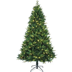 Pre-Lit Christmas Trees*The Holiday Aisle 7.5" H Green Realistic Artificial Christmas Tree With 600 Led Lights