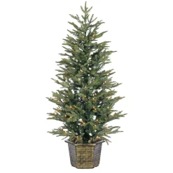 Pre-Lit Christmas Trees*The Holiday Aisle 4'6" H Green Realistic Artificial Pine Christmas Tree With 150 Lights