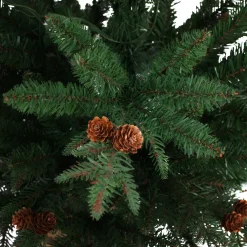 Pre-Lit Christmas Trees*Three Posts 48' H Green Realistic Artificial Fir Christmas Tree With 100 Lights And Pinecones